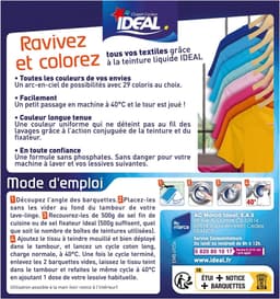 IDEAL Liquid Dye Mini 39 Orange – Vloeibare Textielverf – Heldere Oranje Kleur – Voor Katoen, Linnen, Zijde & Viscose – 40°C – Made in France — thumbnail 2