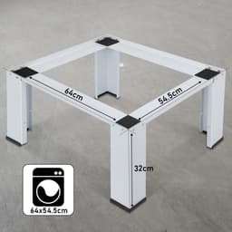 Verhoogd Metalen Onderstel voor Wasmachine en Droger - 64x54,5x32 cm - Tot 150 kg — thumbnail 4