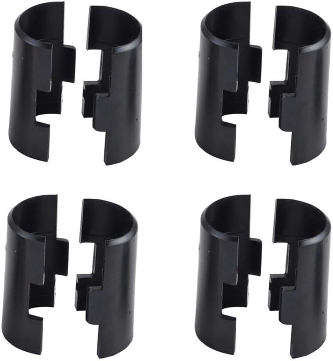 Wire Shelf Clips - Set van 4 paren voor 1 inch Post Rekken - Kunststof Mouwen voor Plank Lock Clips - Zwart - Opbergoplossing voor Draadrekken — afbeelding 1