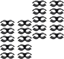 Dubbele clips pijpklemmen voor PVC kunststof planken - 20 stuks - zwart - bevestigingsaccessoires. — thumbnail 1