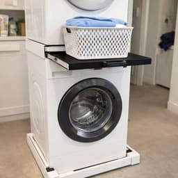 Vonia Tussenstuk Wasmachine Droger - Stapelkit Wasmachine Droger - Universeel - Uitschuifbare werkblad – Zwart — thumbnail 3