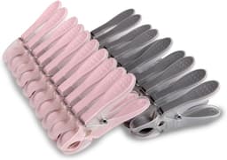 Wasknijperset Kunststof - Huishoudklemmen Duurzaam - Kleding Ophangen - Sterke Stabiele Grip - 100 Stuks - Antraciet Roze — thumbnail 1