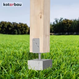 Paaldragers voor Beton - Paalankers Bodemhuls - Houten Palen Bevestigen - Thermisch Verzinkt Staal - 101 mm Breed — thumbnail 4
