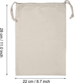 Katoenen Opbergzak voor Thuisorganisatie en Reis - Groot formaat met Trekkoord - Duurzaam en Milieuvriendelijk - Praktisch en Handig - 22 * 28cm — thumbnail 3