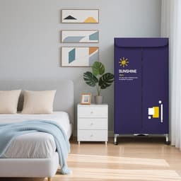 Wasdroger - Verwarmd Wasrek 1500W met Timer 180 minuten - Draagbaar en Ruimtebesparend - Geschikt voor Binnen - Sneldrogend en Efficiënt — thumbnail 4