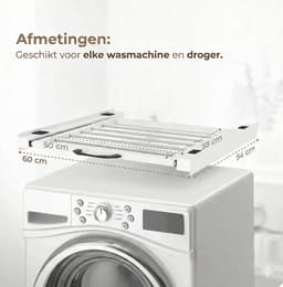 Luxevi Universeel Tussenstuk Wasmachine en Droger - Inclusief droogrek - Stapelkit Wasmachine Droger - Universeel - Wit — thumbnail 2