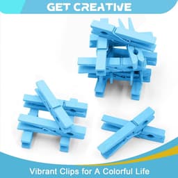 Houten Wasknijpers - Kleine Sluitspelden - Ambachten Decoratie - Duurzaam Natuurlijk Materiaal - 6.5 cm - Blauw — thumbnail 5