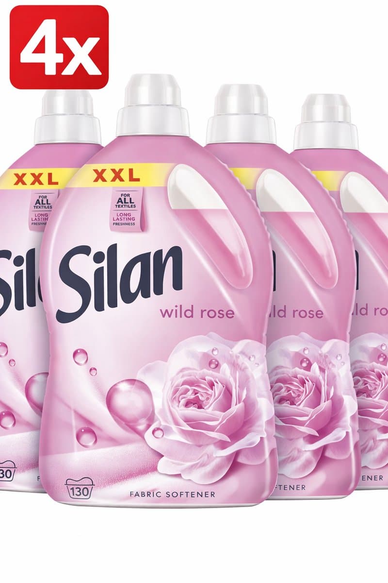 (4x) Silan Wasverzachter - Wild Rose - 2860ml - 130 Wasbeurten - Grootverpakking — afbeelding 1