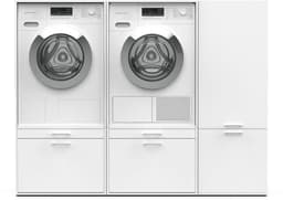 Washcab® Wasmachine Kast - Wasmachine Verhoger - Wasmachine Ombouw - Wit - Duo Set Low 2 - 120kg draagkracht - 5 jaar garantie — thumbnail 1