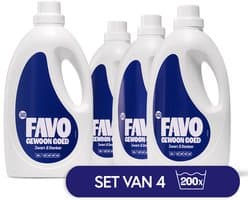 Favo Vloeibaar Wasmiddel - Zwart & Donker - 4 x 50 = 200 wasbeurten - Voor zwarte & donkere was - Effectief vanaf 20 °C - Voordeelverpakking