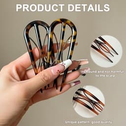 6x Grote U-Vormige Haarspelden Set - Sterke Franse Haarpennen voor Dik & Dun Haar — thumbnail 3