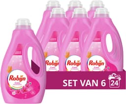Robijn - Vloeibaar Wasmiddel - Pink Sensation - 6 flessen - 144 Wasbeurten - Voordeelverpakking — thumbnail 1
