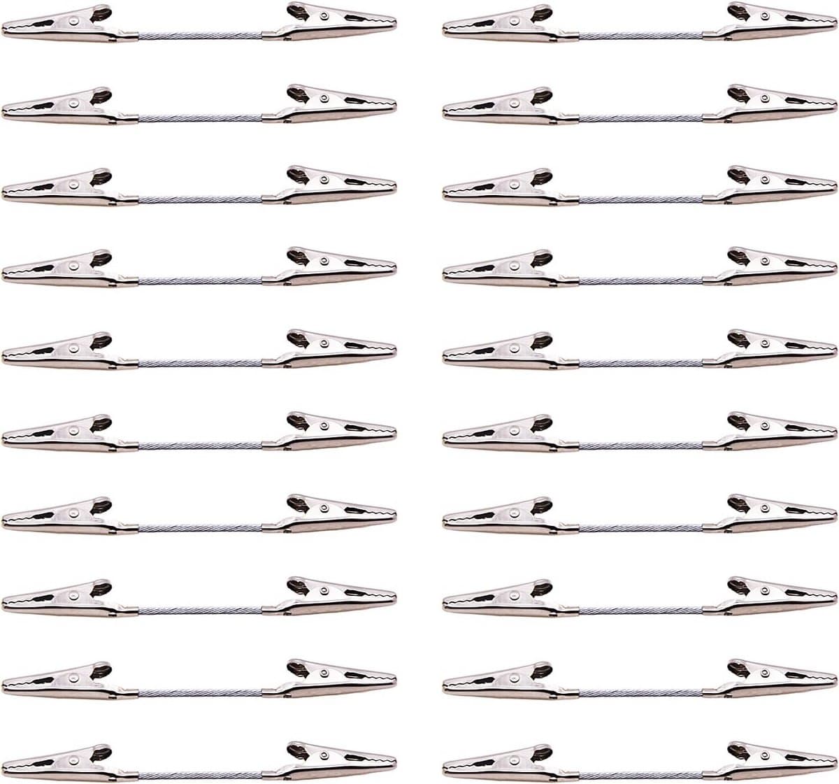 20 Stuks Dubbelzijdige Alligator Clips voor Foto's en Memo's - Zilvere Draad Klemmen — afbeelding 1