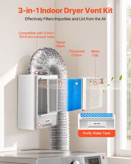 VEVOR 3-in-1 binnendrogerventilatiekit met waterlade 99 mm uitlaat — thumbnail 4