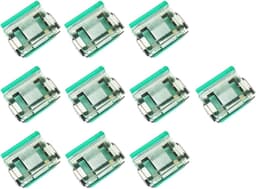 Broekklem - 10 stuks - Broekclip - Broekspijp clip - Bevestigingsclip voor broekspijp - Wasknijpers - Antislip Vaste Gesp - Geschikt voor ruimzittende jeans, jassen en kleding - Transparant groen — thumbnail 1