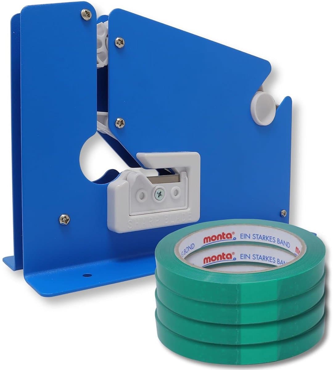 Zaksluiter met Metalen Frame - Inclusief 4 Rollen Groen - Sluit Zakken tot 12 mm — afbeelding 1
