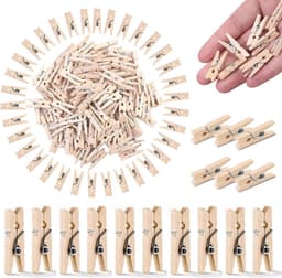 100x Houten Knijpers Mini Craft Clips voor Foto's, Kaarten en Knutselprojecten — thumbnail 1