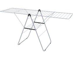 Klein Droogrek Staand - Inklapbaar & Compact - 17-19 Meter Drooglengte - Extra Stabiel Metaal - Voor Beddengoed & Kleding - Modern Design - Binnenstyle Aerio Fold