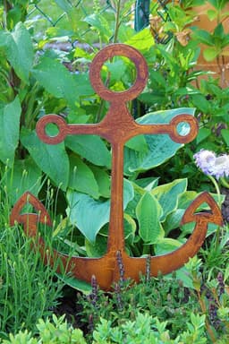Decoratieve Tuinanker van Metaal met Roest Patina - Groot (54x46 cm) - Tuindecoratie — thumbnail 1