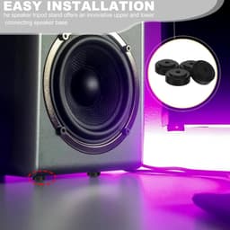 Luidspreker Isolatievoeten - Antivibratie Voetjes - Audio Verbetering - Schokabsorberend Rubber - 2x2x0.9 cm - Zwart — thumbnail 5
