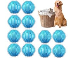 Wasbollen Set - 12 Stuks - 3.5 cm - Nylon magische pluizenballen voor voorladers - Anti-klit pluizenballen - Huisdier Haar Verwijderaar voor de Was - Herbruikbare Pluizenvanger - Lichtblauw — afbeelding 1
