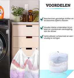 Somstyle Waszakken Set - 2 Stuks - Wasmachine Zakken - 40 x 30 CM - Wastas voor Wasgoed - Transparant — thumbnail 2