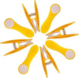 96 Duurzame Wasknijpers met Softgrip en RVS Drukveren - Geel & Wit — thumbnail 2