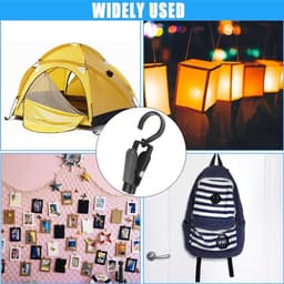 20 stuks - Draagbare draaibare haken van kunststof - 360° draaibaar - Reishaken voor thuis - Wasclips - Gordijnclips - Voor het drogen van kleding, hoeden, handdoeken, sokken en handschoenen (zwart) — thumbnail 5
