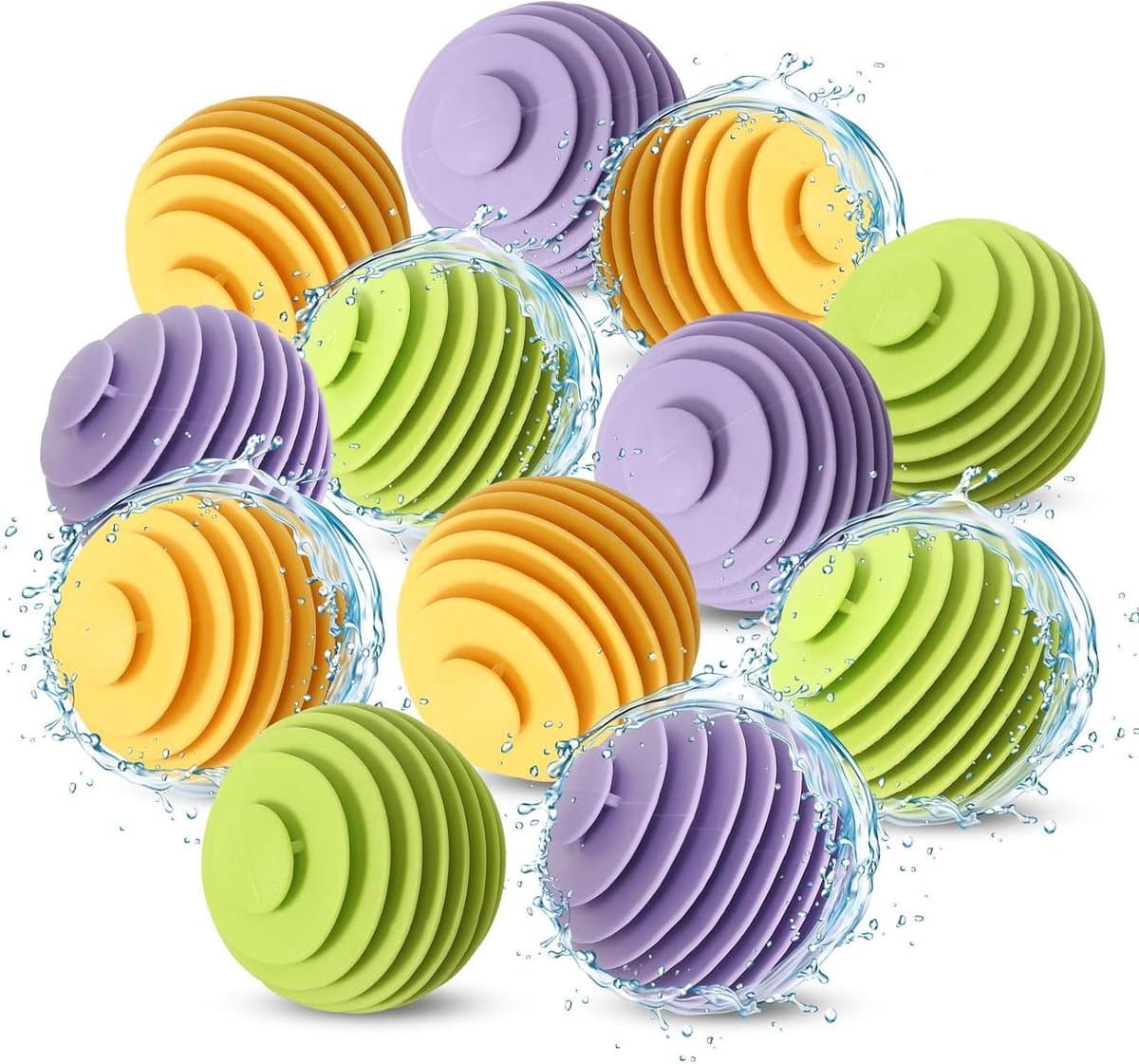 Herbruikbare Droogballen - 12 Stuks voor Efficiënt Drogen - Anti-Klitten Wasballen voor Wasmachines en Drogers met Pulsator - Set van 12 Eco-vriendelijke Drogerballen — afbeelding 1