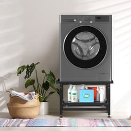 Wasmachine Verhoger Met Uitschuifbare plank - Wasmachine opbouwmeubel - Wasmachine Sokkel - 63x54x42cm - Zwart — thumbnail 4