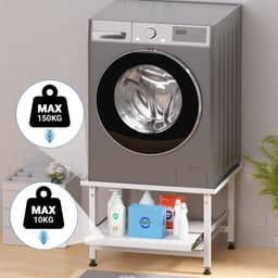 Wasmachine Verhoger Met Uitschuifbare plank - Wasmachine opbouwmeubel - Wasmachine Sokkel - 63x54x42cm - Wit — thumbnail 3