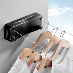 Heavy Duty Stainless Steel Retractable Clothesline 2 x 5.2m - Double Outdoor Indoor Wall Mounted Drying Line for Bathroom Balcony — thumbnail 4