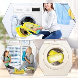 2 stuks wasnet - schoenwaszak - wasmachine met ritssluiting - 360 graden reinigingspluisjes - verhoogde interne wrijving - schoenen voor geelblauw — thumbnail 2
