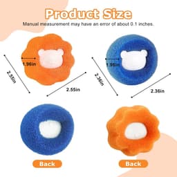 10-pack dierenhaarverwijderaar voor de was, wasmachine, droger, haarbalverwijderaar (oranje + blauw) — thumbnail 3