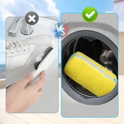 Allecto Plus - Schoenen waszak voor wasmachine - Reinigt vuil met zachte borstel - Gele kleur - Verhoogde interne wrijving - Schoenwaszak met bescherming — thumbnail 2