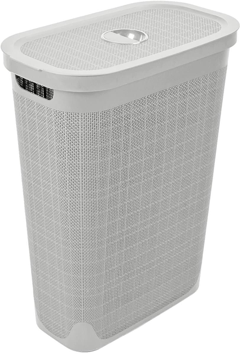 Wasmand 'Hessian' - Deksel - 40 Liter - Box - Lichtgrijs - Ventilerend — afbeelding 1