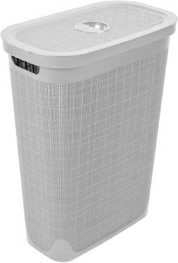 Wasmand 'Hessian' - Deksel - 40 Liter - Box - Lichtgrijs - Ventilerend — thumbnail 1