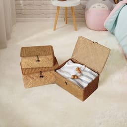 Rieten opbergmand - multifunctionele organizer - 1 stuk - rotan - groot — thumbnail 3