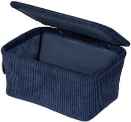 Donkerblauwe badmand met deksel - elegant en stijlvol - 1 stuk - polyester — thumbnail 4