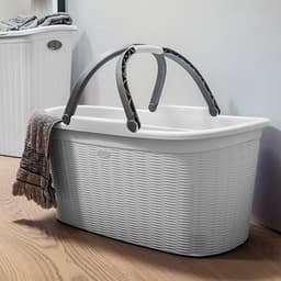 Heupwasmand 'Elegance' - 35 Liter - Wasmand met handgrepen - Grijs — thumbnail 3