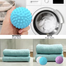 Wasmachine wasballen - Drogerballen - Drogerballen - Herbruikbaar voor het thuis wassen van kleding - 9 stuks - Wit, blauw, paars - Drie kleuren — thumbnail 2