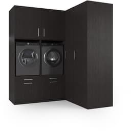 Wasophoogte® Wasmachine Kast Milan - Wasmachine verhoger - Wasmachine ombouw - 700(D)*2030(B)*2350(H) mm - Zwart — thumbnail 1