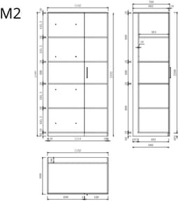 Wasophoogte® Wasmachine Kast Milan - Wasmachine verhoger - Wasmachine ombouw - 700(D)*2030(B)*2350(H) mm - Wit — thumbnail 4