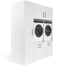 Wasophoogte® Wasmachine Kast Lyon - Wasmachine verhoger - Wasmachine ombouw - 700(D)*1780(B)*2110(H) mm - Wit — thumbnail 4