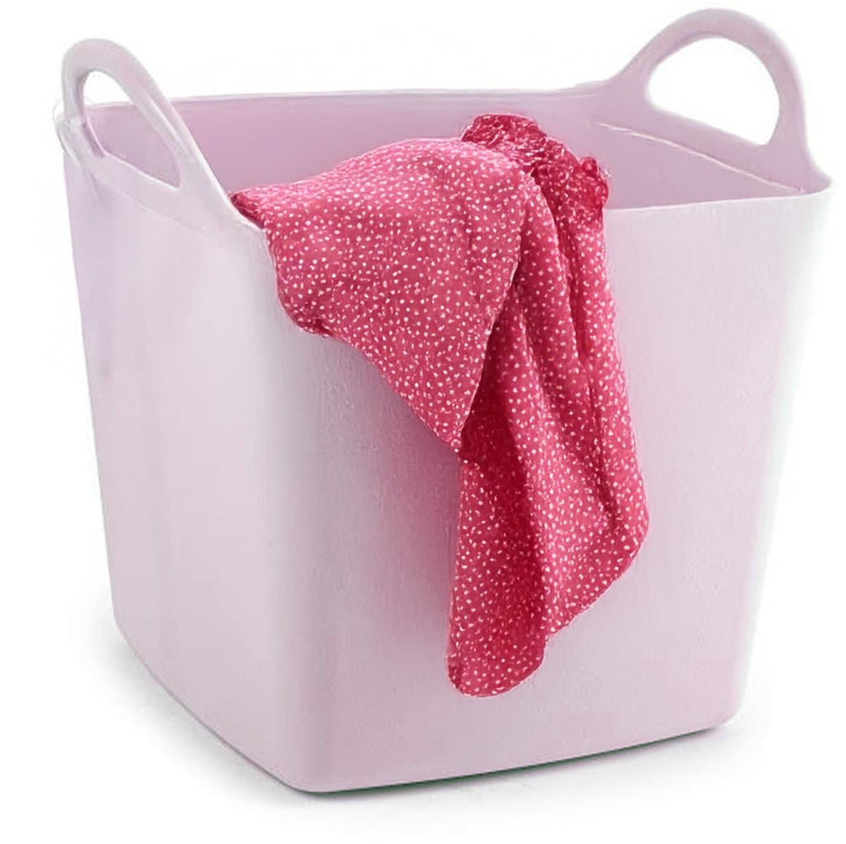 Plasticforte Kuip/emmer/wasmand - flexibel - roze - 27 liter - vierkant - kunststof - 36 x 34 x 37 cm — afbeelding 1