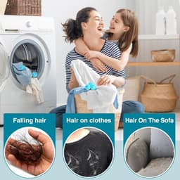 15 stuks haarvangers voor wasmachine, vangt haar in de wasmachine, herbruikbaar, voor het verwijderen van dierenharen, hondenharen, pluisjes, kattenharen — thumbnail 5
