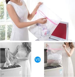 5-pack waszakken met rits - Waszak - waszakjes met rits - waszakjes met rits - Witte waszakken - Wasreisorganizer - Wasnetzakken - Bescherm uw wasmachine en kleding — thumbnail 2