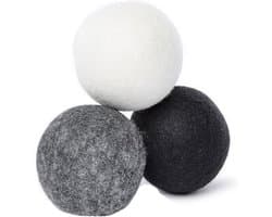 Allecto Plus - Herbruikbare natuurlijke woldrogerballen (6 stuks) donkergrijs - Vilten ballen voor wasdroger met drogerballen - Milieuvriendelijke drogerbal 6 cm