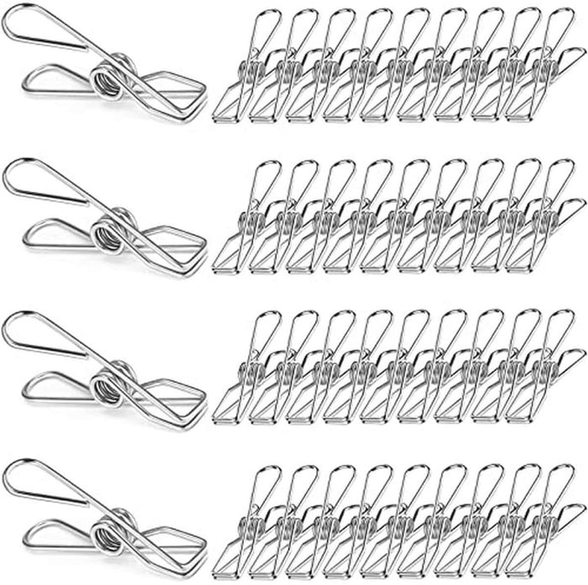 Roestvrijstalen Wasknijpers - 48 Stuks, 6 cm - Multifunctioneel en Robuust — afbeelding 1