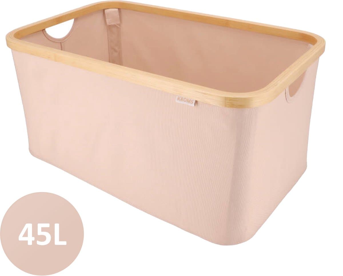 KROMS Wasmand opvouwbaar - Zand - 45L - Laundry basket - Heupwasmand - Opvouwbare wasmand - Opbergmand — afbeelding 1